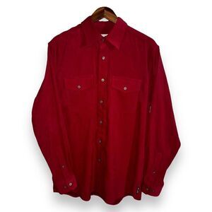 Armani Exchange Crimson Red Sueded Button Up Shirt Size M